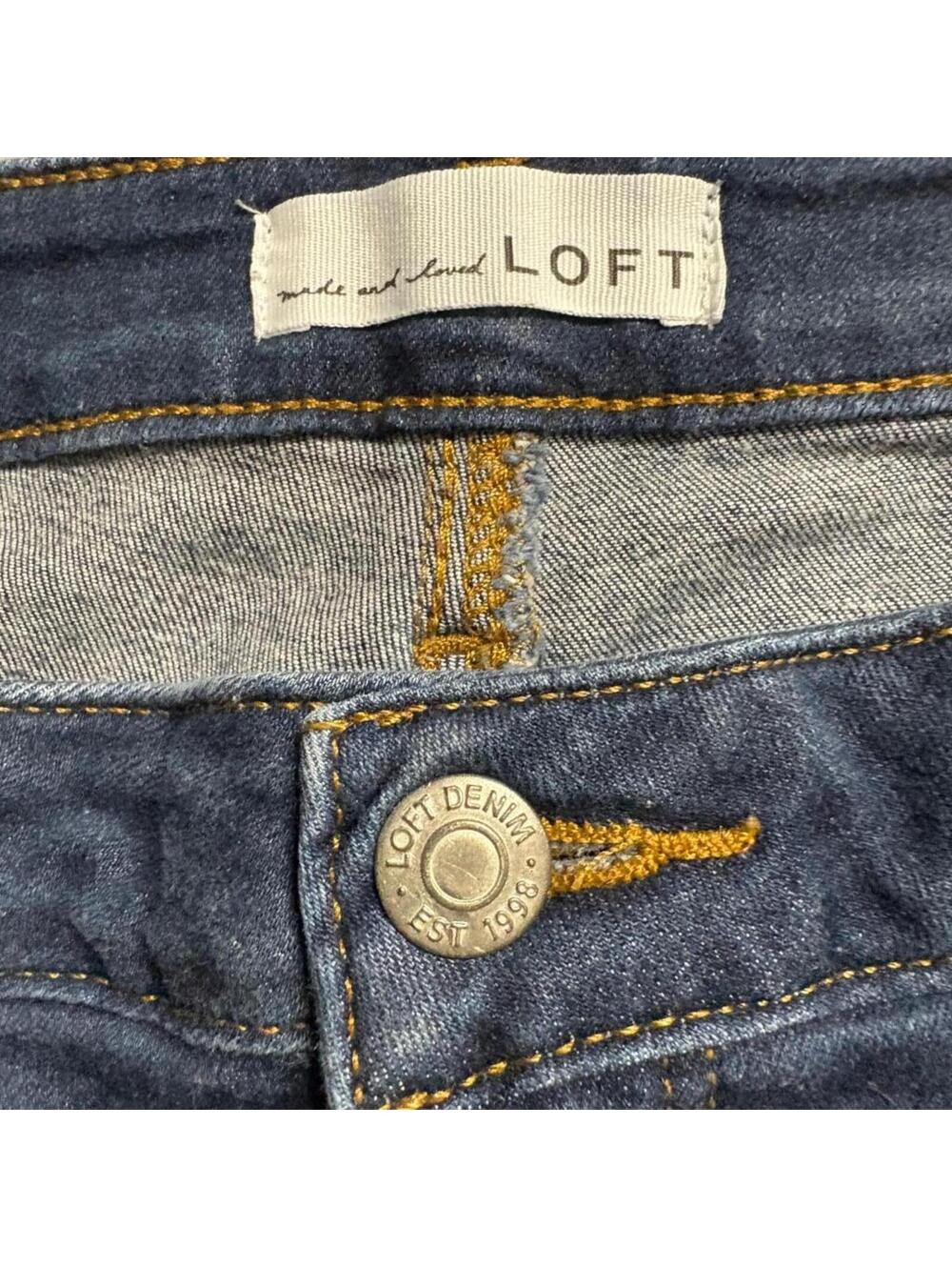 LOFT The Curvy Skinny Jeans Womens Size 16 33 Dark Wash Denim Stretch Blue - Picture 6 of 11